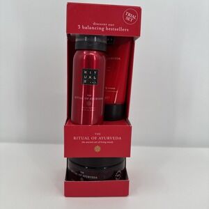 The Ritual of Ayurveda Shower Gel Body Scrub Body Cream 3Pc Gift Set Travel Size